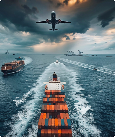 Airplane and sea freight